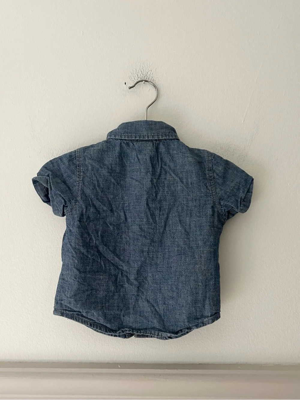 Old Navy Baby Chambray Button Down Shirt 3–6 Months Blue Cotton